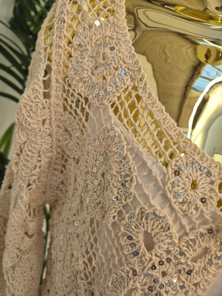 Es Cana Sparkly Shrug (One Size - fits from Size 10 up to Size 16) - Natural