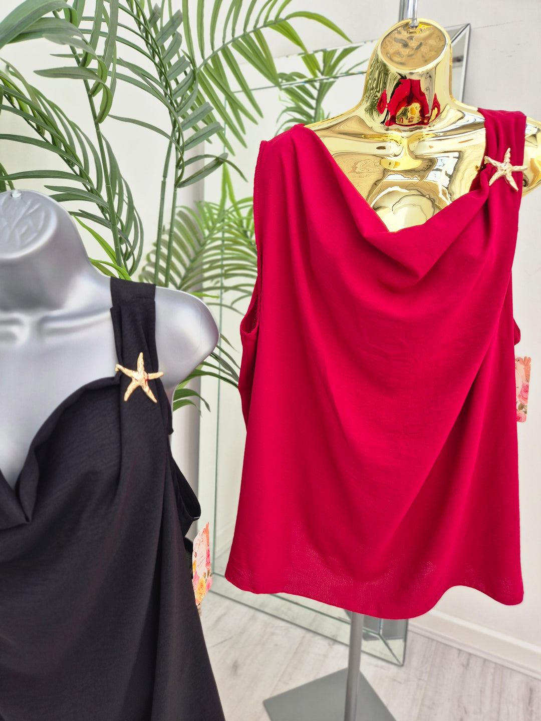 Starfish Cowl Neck Top (choose your Colour) - (fits Sizes 14 to 20)