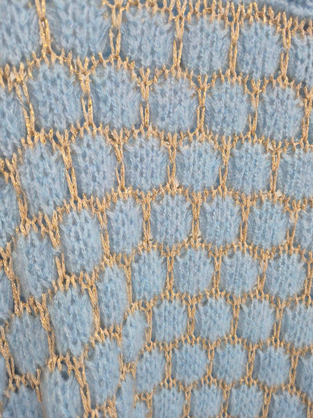 Honeycomb Jumper - (One Size, fits up to Size 16) - Blue/Gold