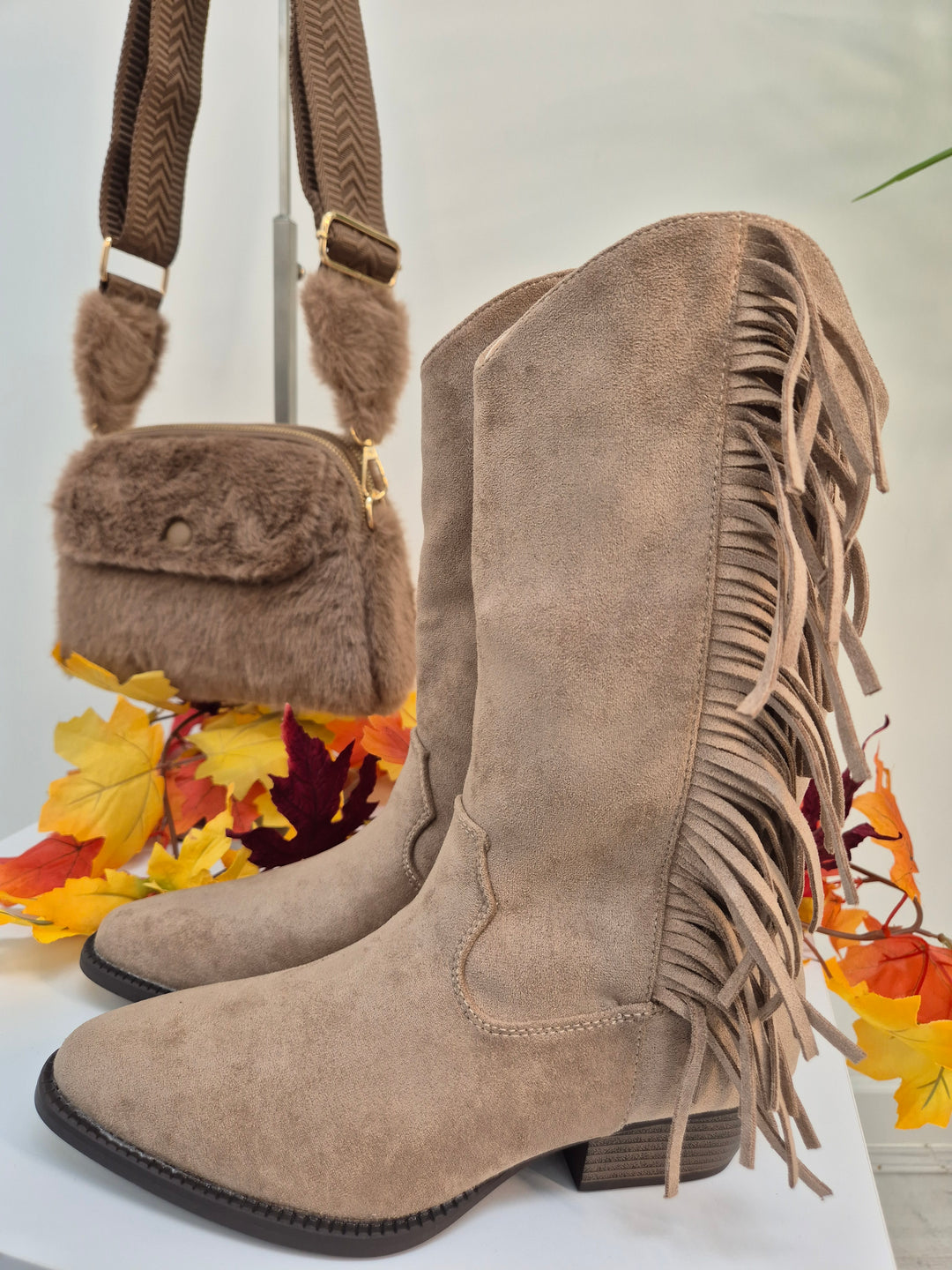 Arizona Fringed Boots - Mocha (choose your Size)