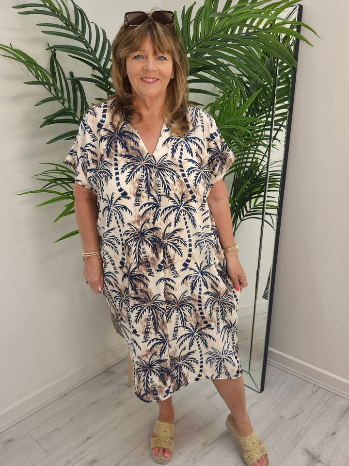 Palm Midi Dress - (choose your Colour) - (Oversized)
