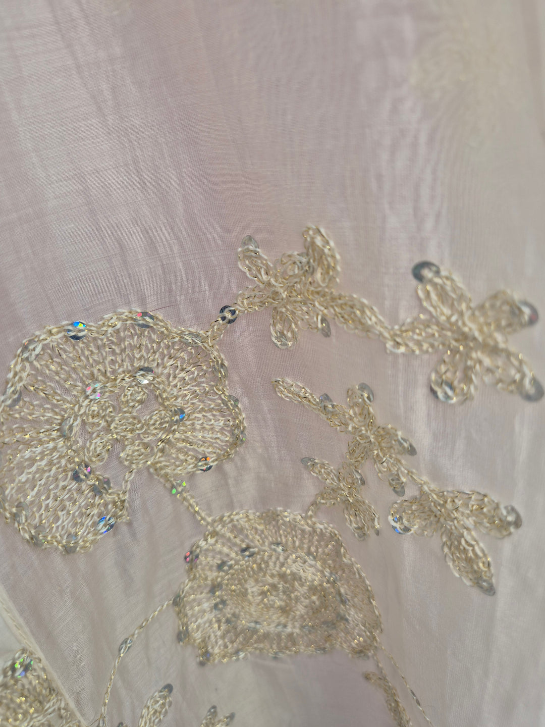 Patsy Puffball Sleeve Sparkly Blouse (One Size, fits from Size 10/12 up to Size 16) - Cream