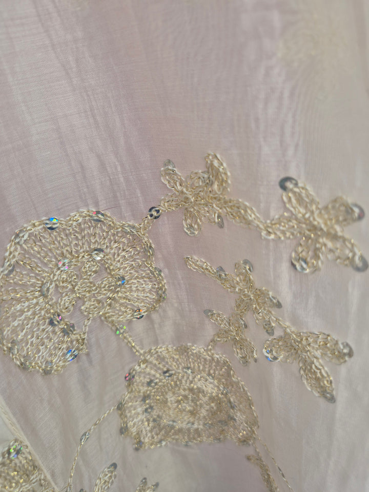 Patsy Puffball Sleeve Sparkly Blouse (One Size, fits from Size 10/12 up to Size 16) - Cream