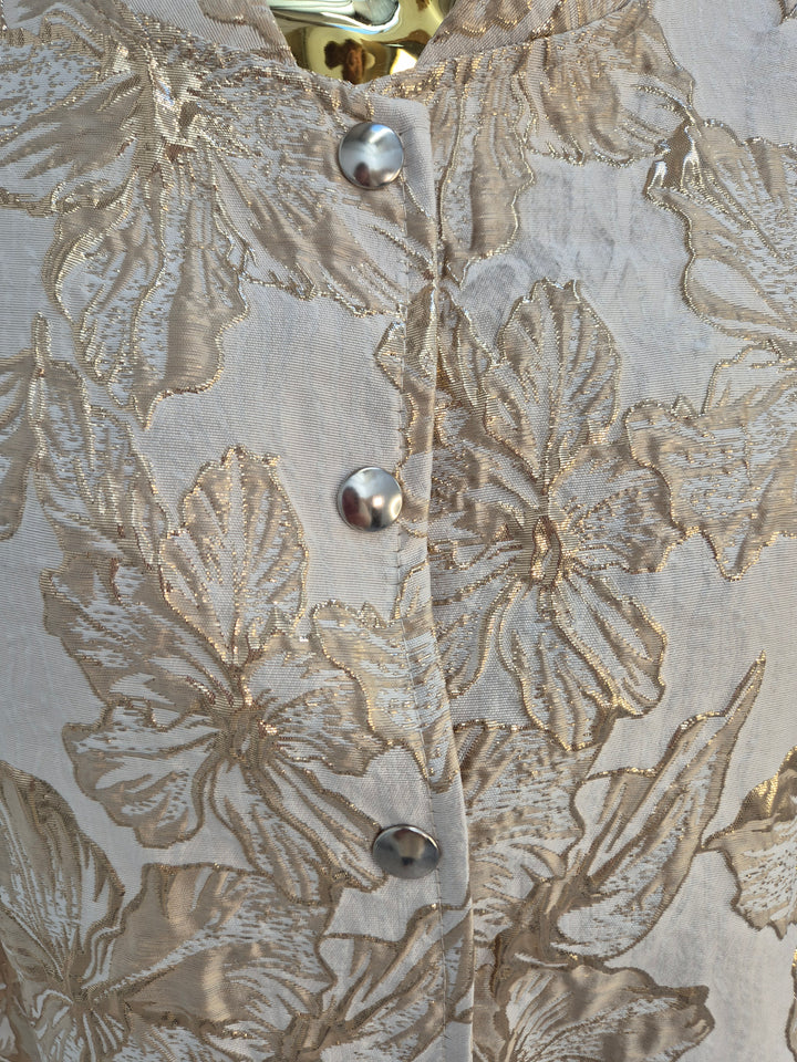 Emma Embossed Jacket - Gold Metallic (One Size, fitting from Size 10/12 up to Size 16/Small Size 18)