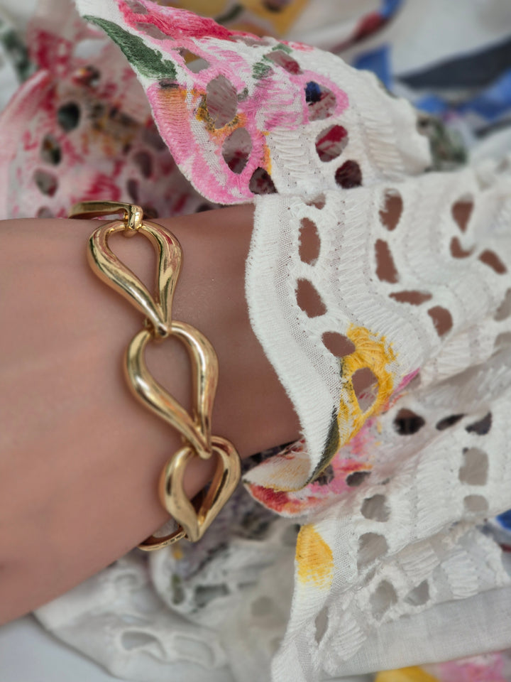 (Teardrop Bracelet (Large) - Gold Tone