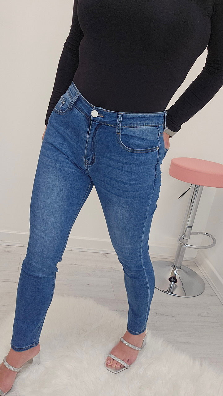 Gina - G Smack Skinny Jeans Stonewashed Mid Denim (choose your Size)