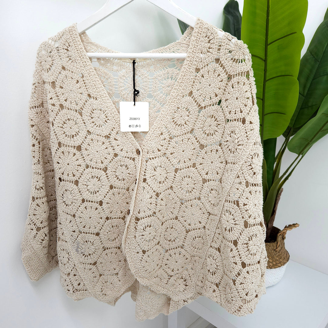 Cassandra Crochet Cardigan - (choose your Colour)