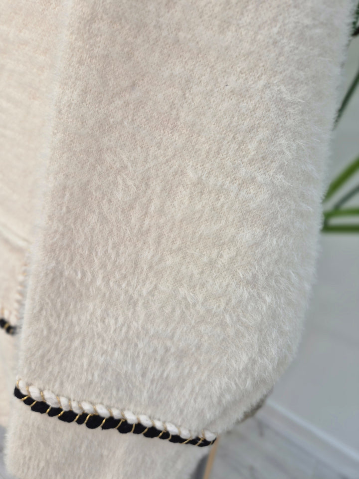 Coco Longline Jacket/Cardigan - Cream (One Size - fits from Size 10 up to Size 14/16)