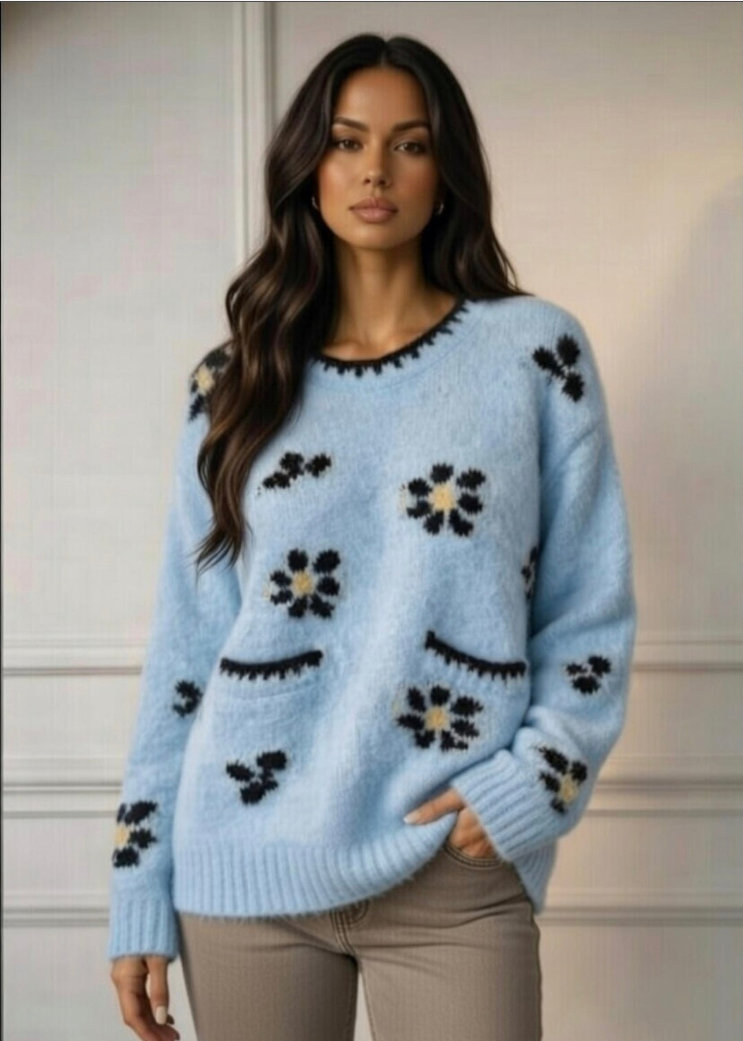 Daisy Super Cosy Jumper - Blue (One Size - fits up to Size 16)