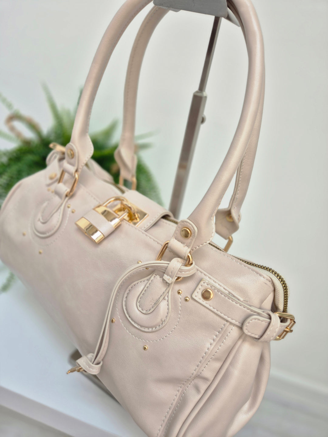 Mia Faux Leather Bag - Beige