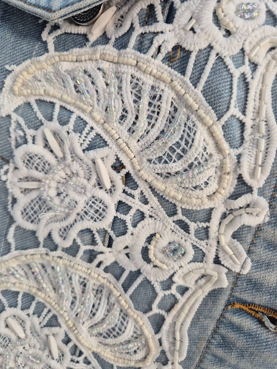 Lana Lacy Denim Jacket - Light Stonewashed (One Size, fitting from Size 10 up to 14)