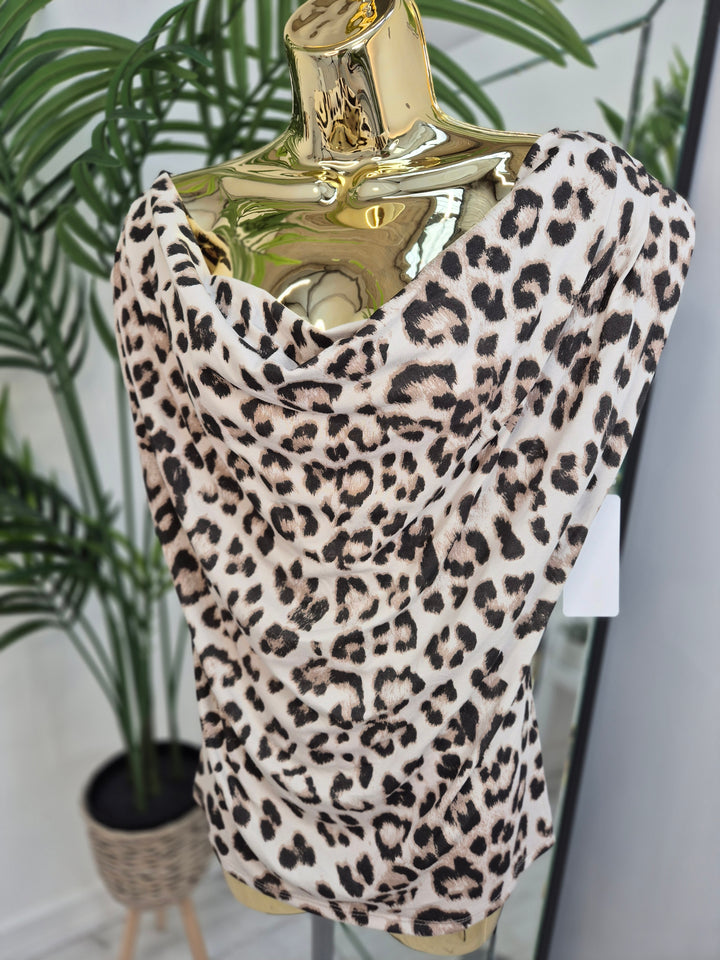 Zelda Ruched Top - Leopard