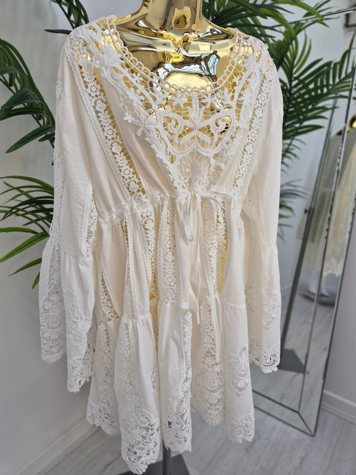 Ibiza Beach Dress - White (One Size/Curvy)