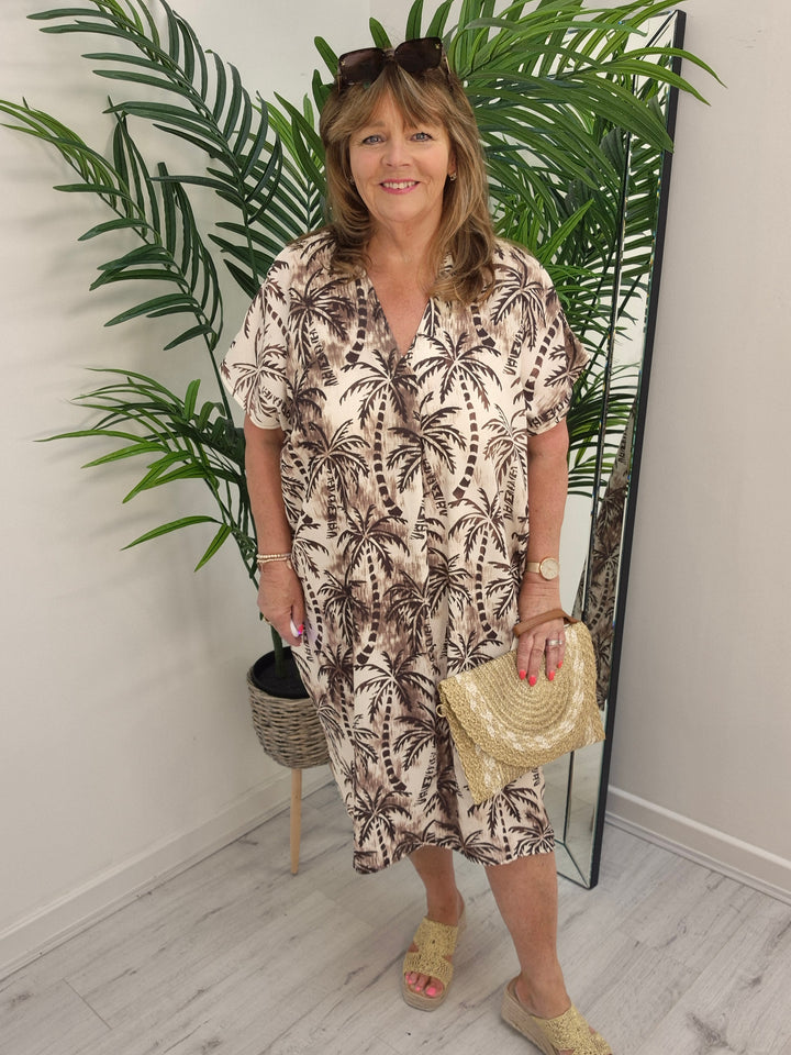 Palm Midi Dress - (choose your Colour) - (Oversized)
