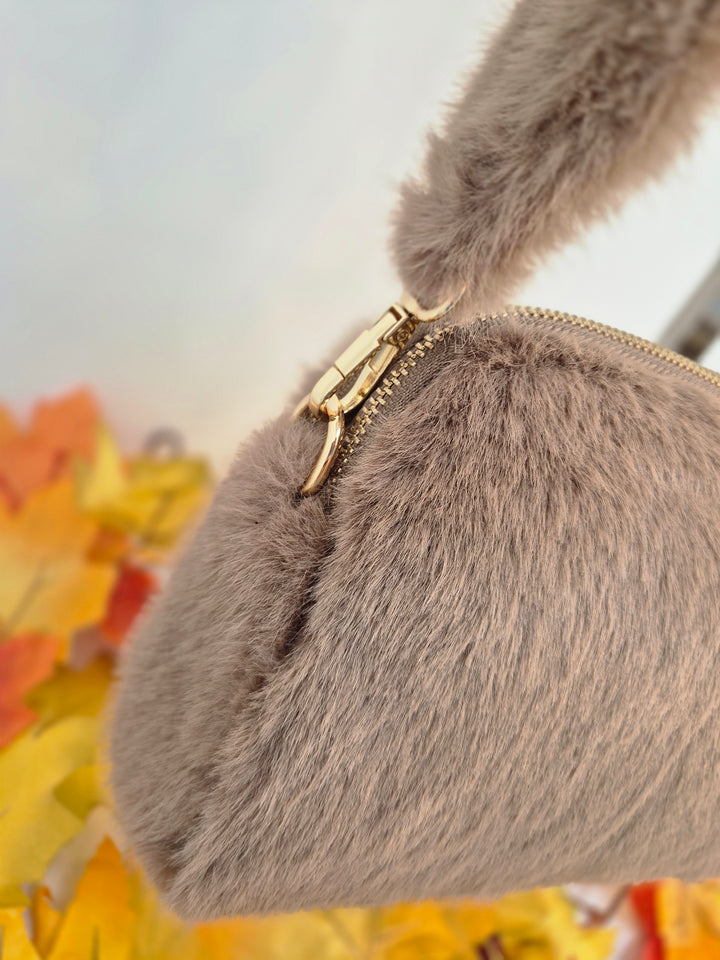 Oslo Faux Fur Bag - Chocolate