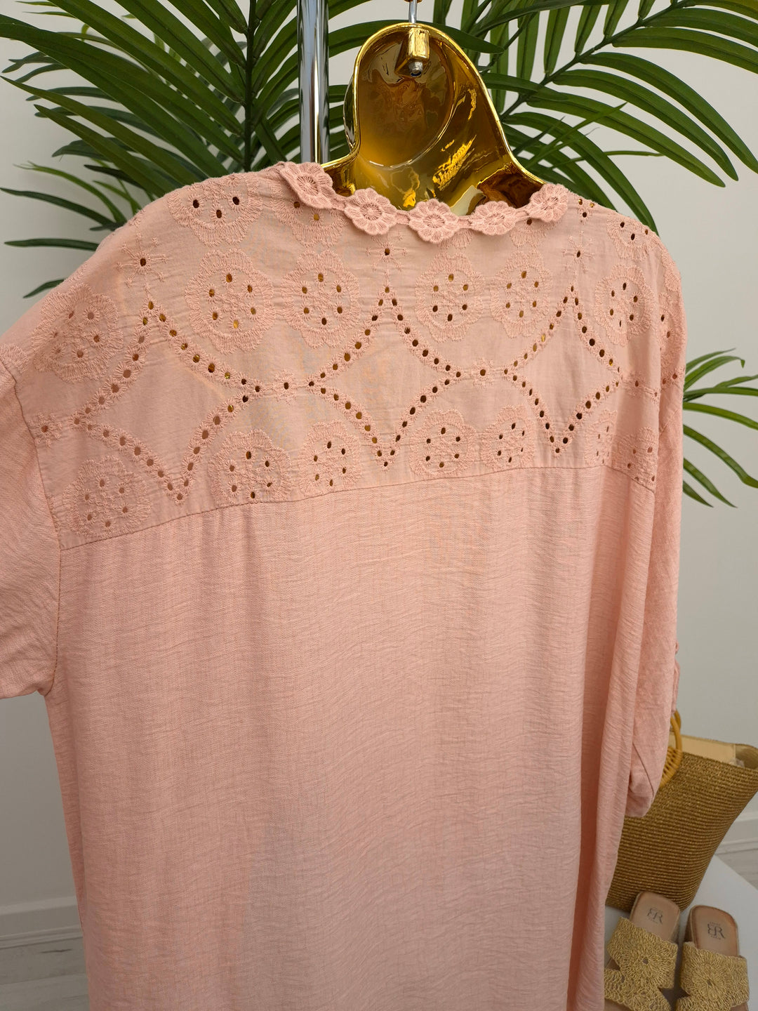 Belinda Broderie Anglaise Top - (choose your Colour) (Curvy)