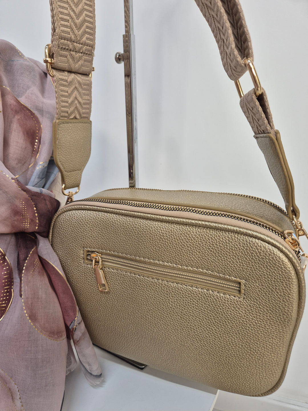 Diamond Quilted Bag - Metallic Gold (Gold Tone)