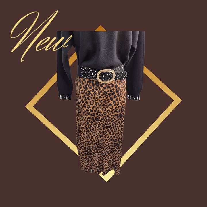 Leopard Print Midi Skirt (One Size, fits from Size 10 up to Size 14)