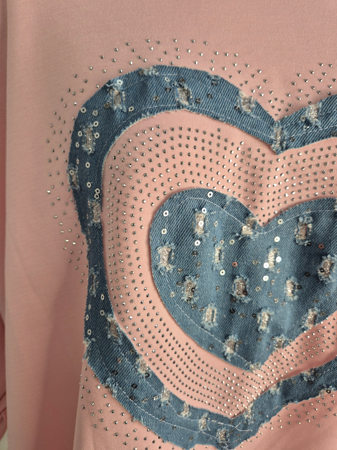 Hannah Hearts Slouchy Top - Pink (Oversized fitting from Size 14 up to Size 18/20)