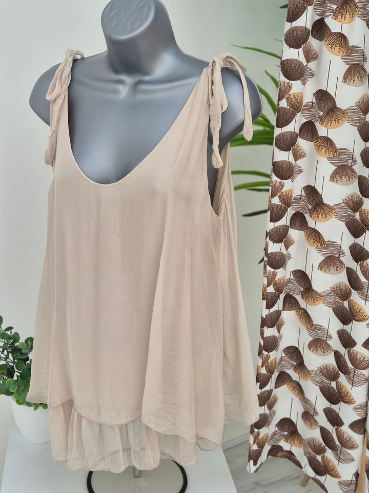 Portofino Silk Overlay Top - (choose your Colour) (One Size)