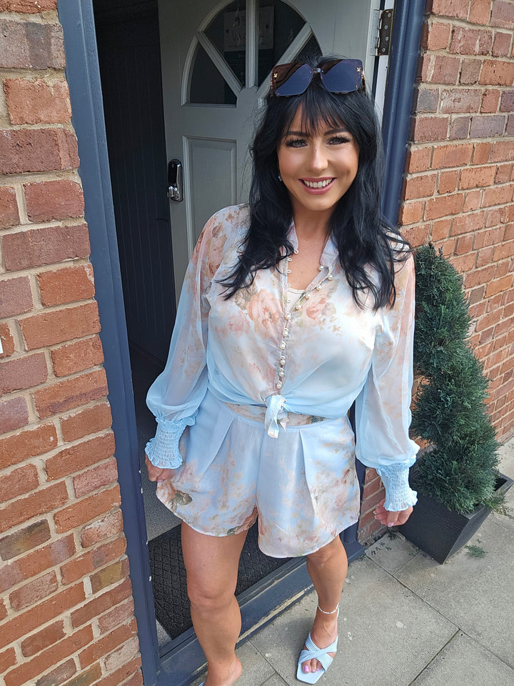 Angelica Shorts & Blouse Co-ord Shorts Set - (choose your Size)