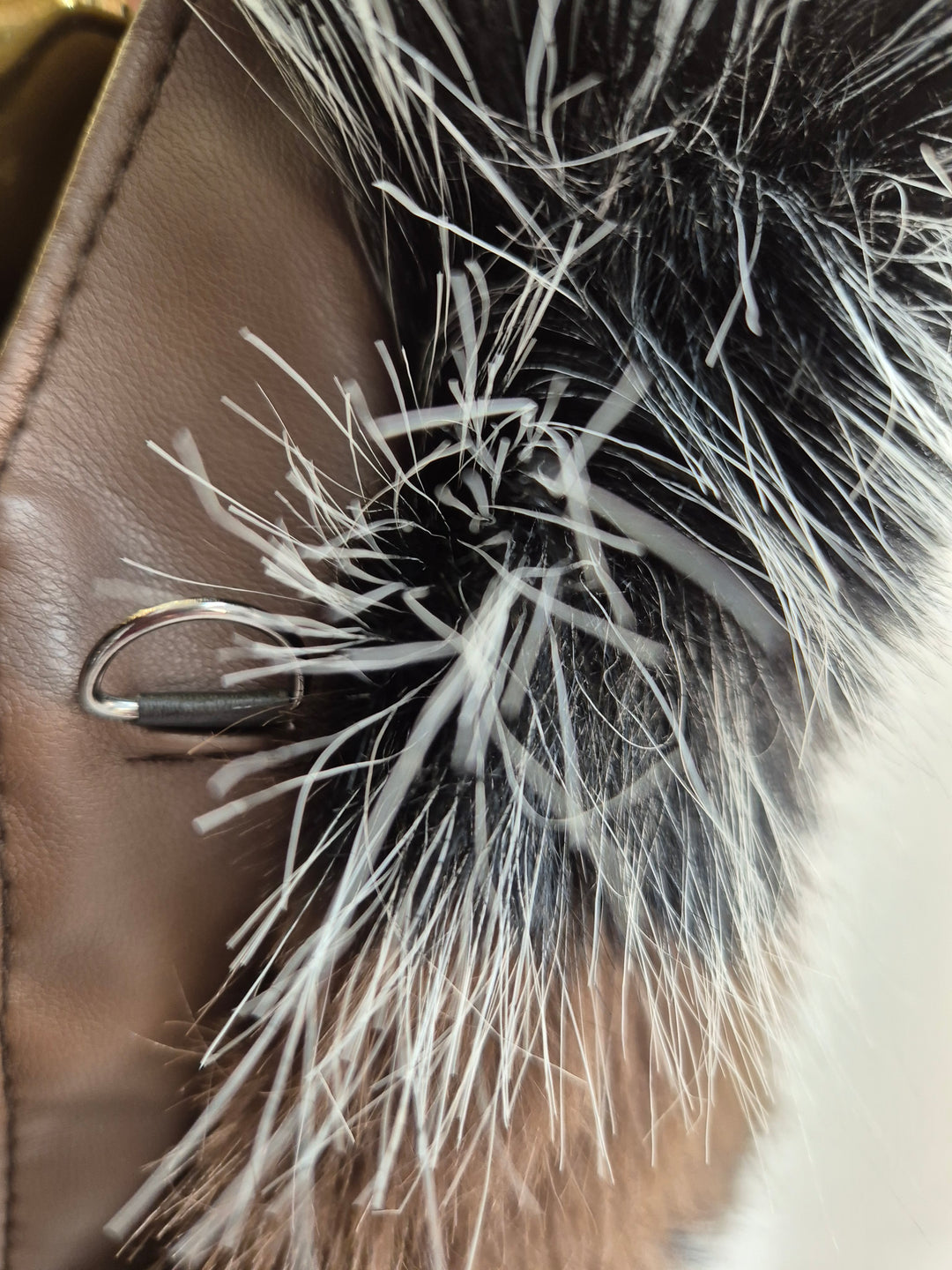 Oslo Faux Fur Two Tone Gilet with Crystal Fastenings - Chocolate (One Size - fits up to Size 10 up to Size 16)
