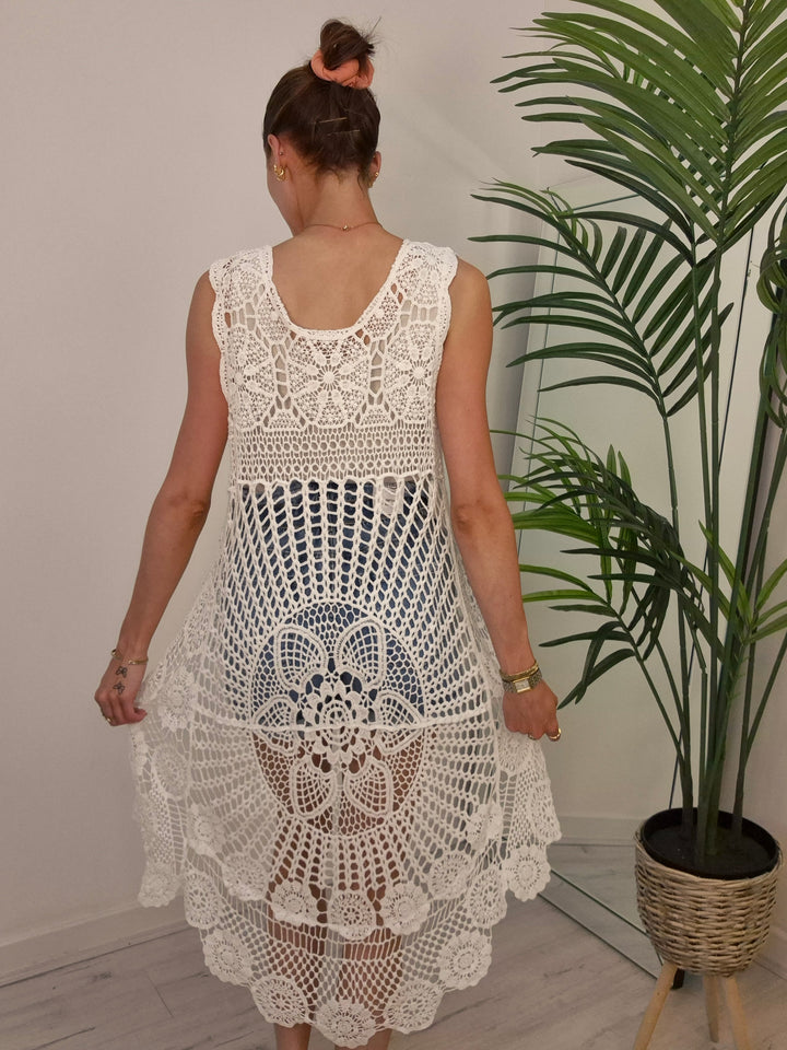 Ibiza Crochet Hi Lo Waistcoat - (choose your Colour)