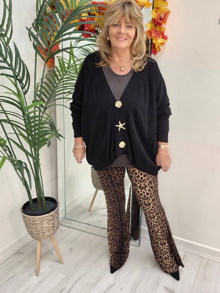 Sally Super Soft Cardigan - Black (Oversized, fits from Size 14 to Size 20)
