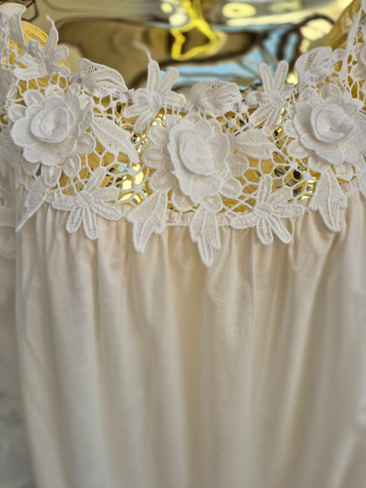 Santorini Bardot Top - White