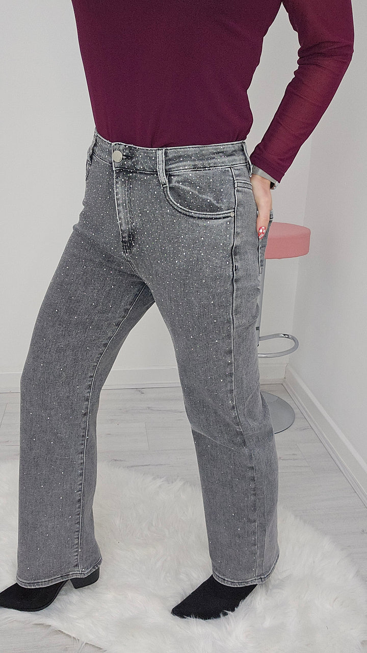 Gemma Crystal Wide Leg Jeans (G Smack) - (choose your Size)