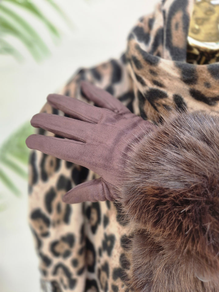 Chocolate Leopard Soft Touch Oversized Fringed Scarf