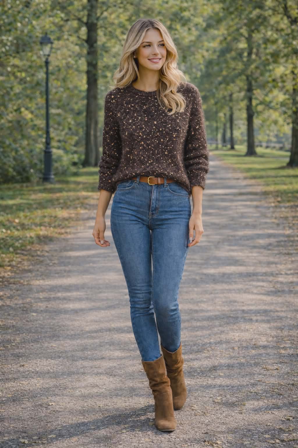 Aurelia Gold Foil Knit Jumper - Chocolate (ONE SIZE)