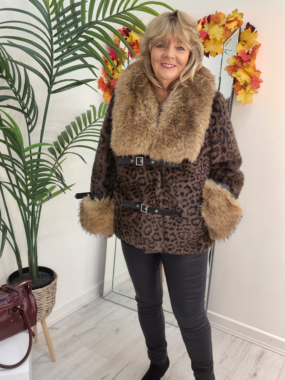 Oslo Faux Fur Jacket with Shawl Collar & Cuffs (One Size - fits from 12 up to Size 18)