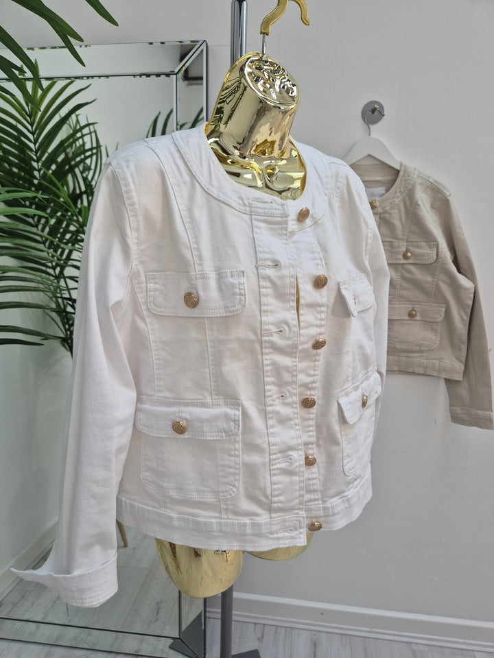 Denim Jacket with Baroque Buttons (Size 18) - (choose your Colour)