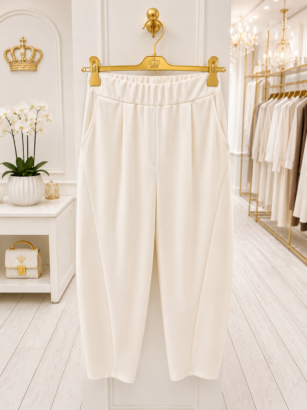 Tasha Barrel Leg Pants with Pockets (One Size/Curvy, fits from Size 14 up to Size 18) - (choose your Colour)