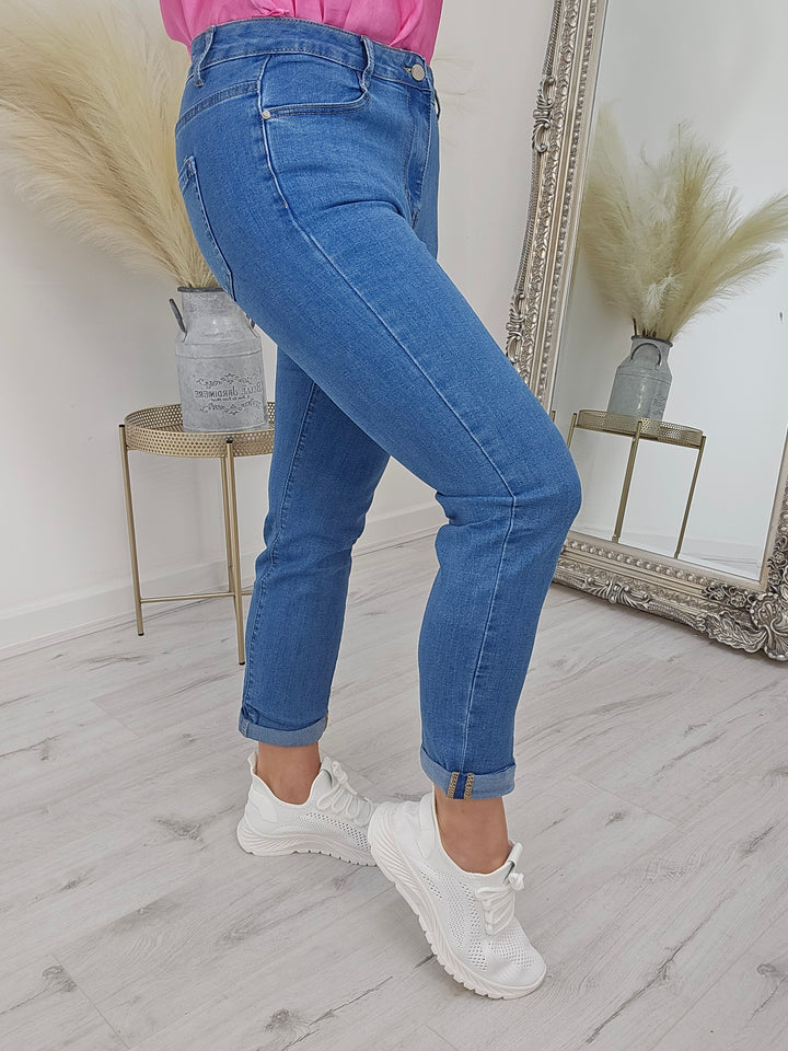 G Smack Turn Up Jeans - Mid Denim (All Sizes)