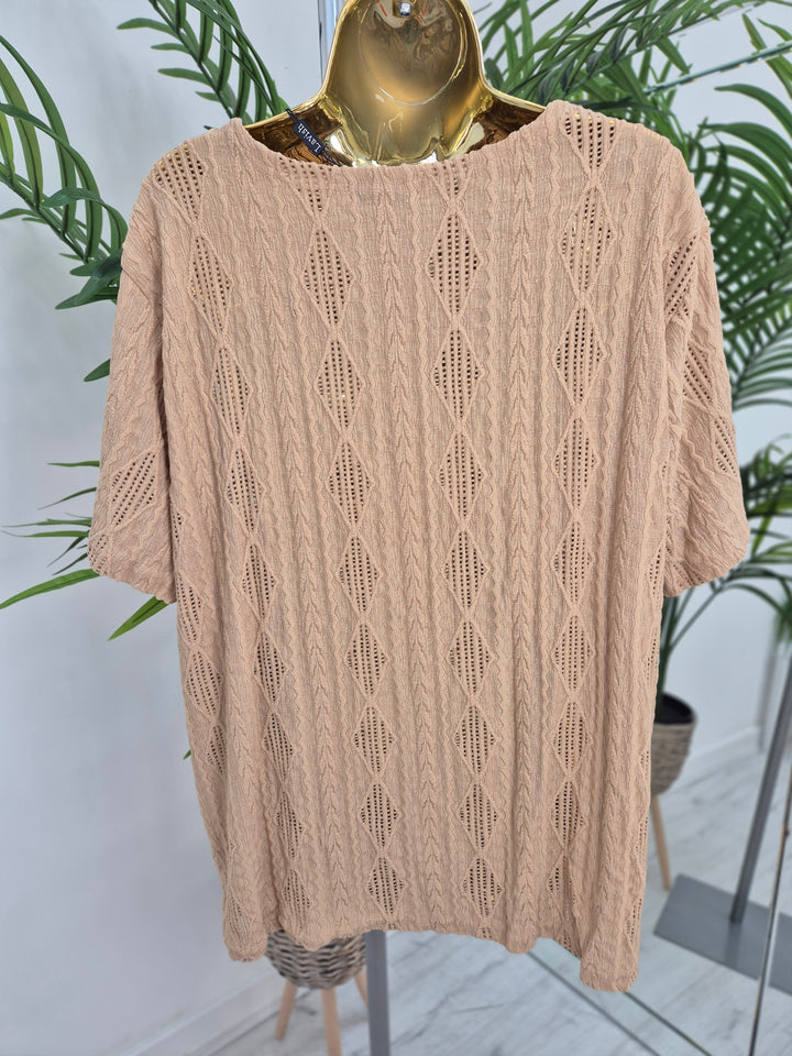Florence Lace Top - Sand (Oversized)