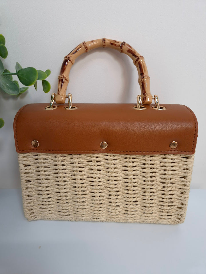 Rattan Box Bag - Natural/Tan