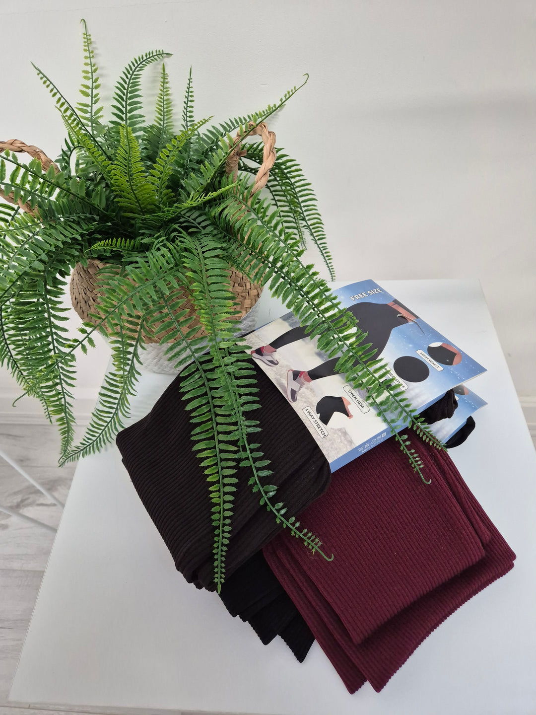 Reece Ribbed Leggings Fleece Lined (Soft Touch) - (choose your Colour) - One Size, fits up to Size 16