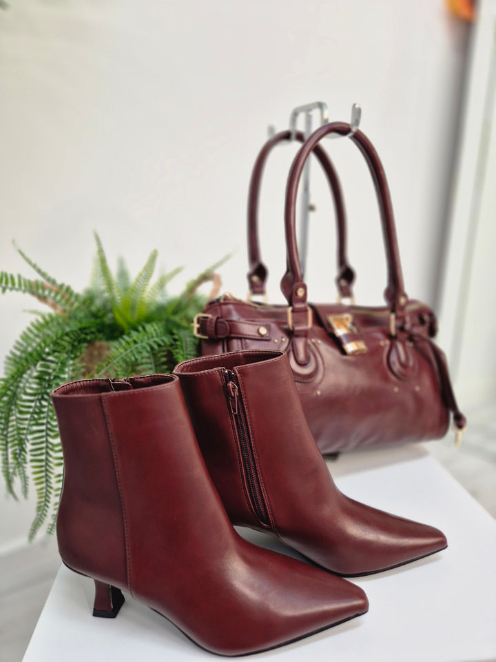 Gina Oversized Fringed Scarf - Wine