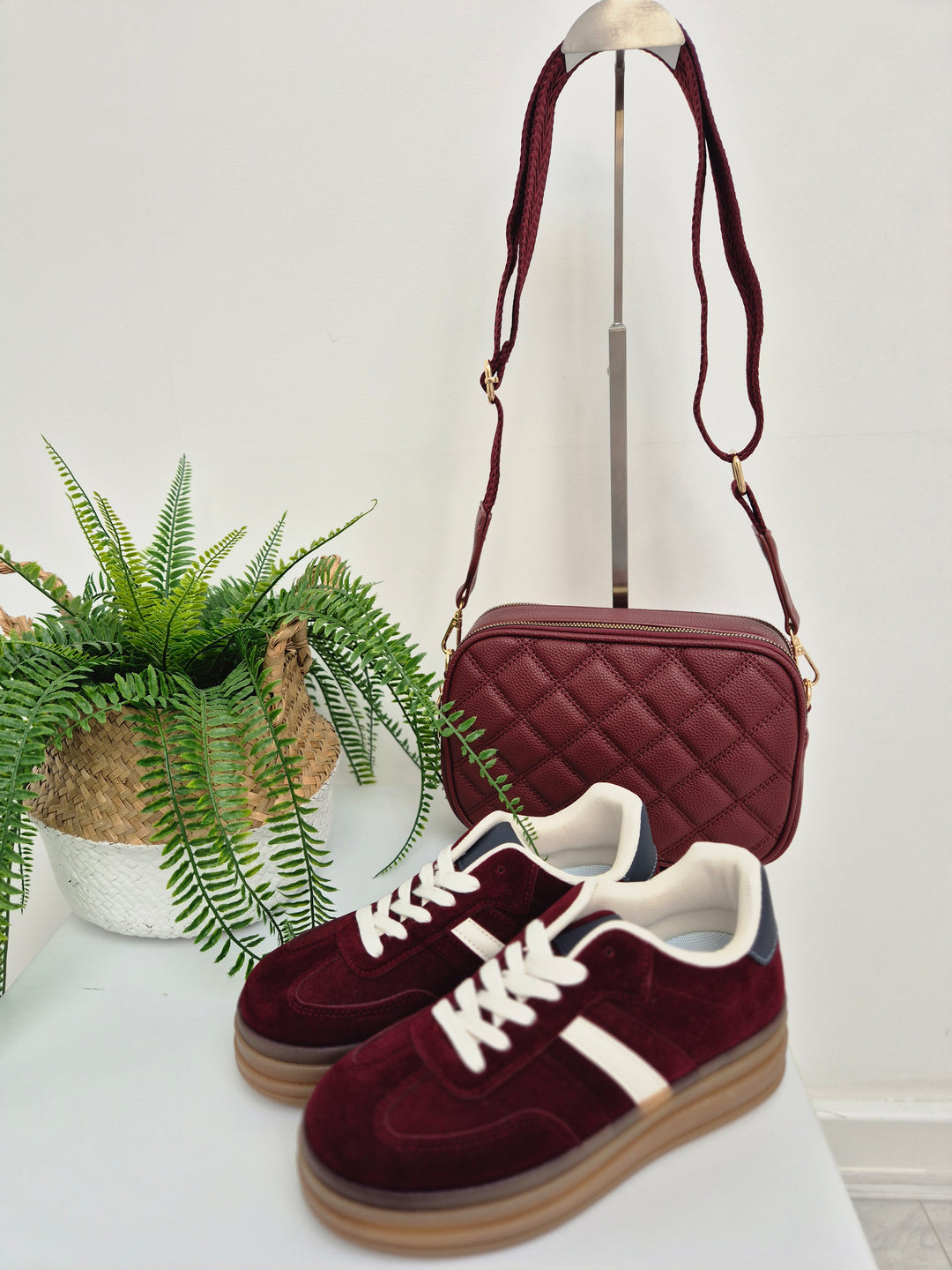 Dakota Chunky Trainers - Wine (choose your Size)