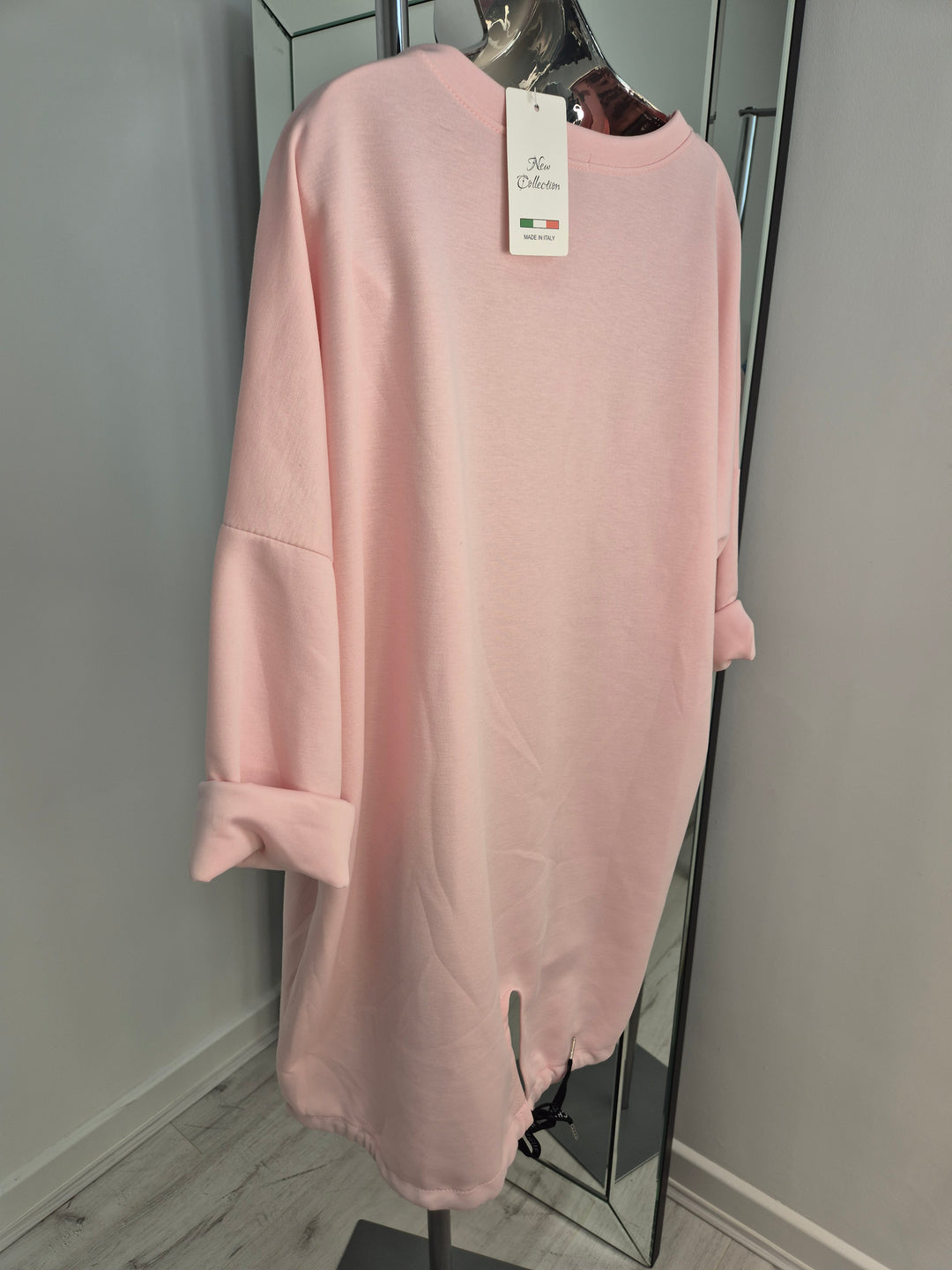 Hannah Hearts Slouchy Top - Pink (Oversized fitting from Size 14 up to Size 18/20)