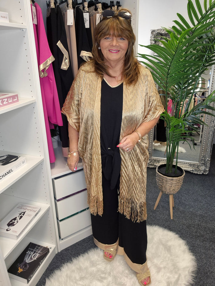 Ibiza Metallic Kimono - Gold