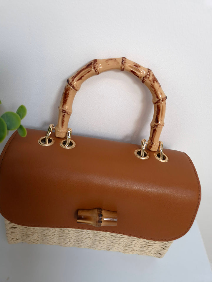 Rattan Box Bag - Natural/Tan