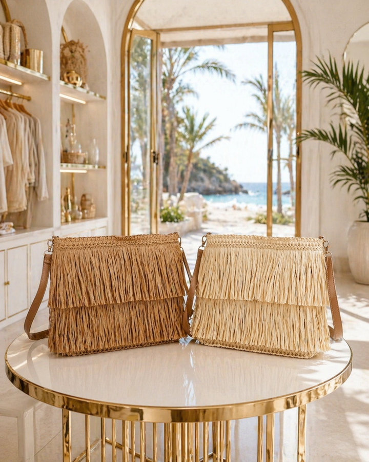 Summer Straw Cross Body Bag - (choose your Colour)