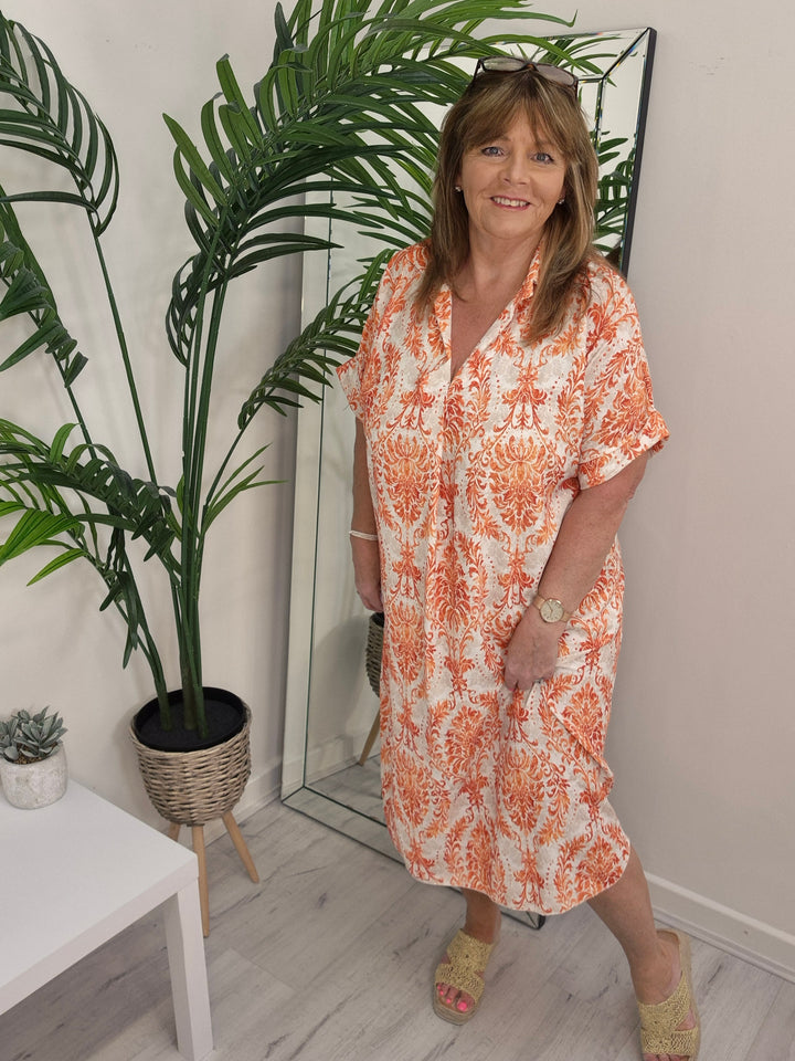 Floral Midi Dress - (choose your Colour) - Oversized