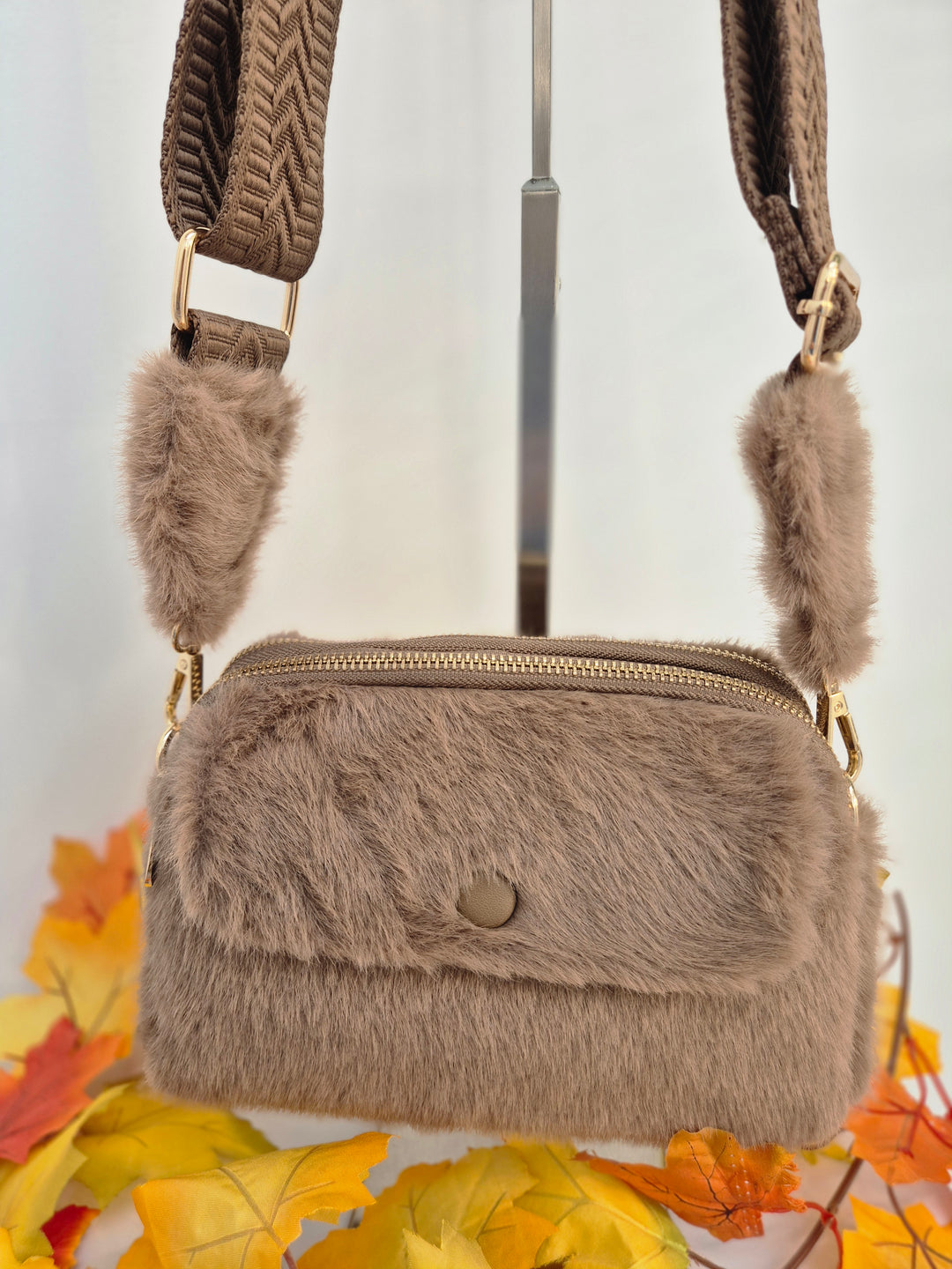 Oslo Faux Fur Bag - Chocolate