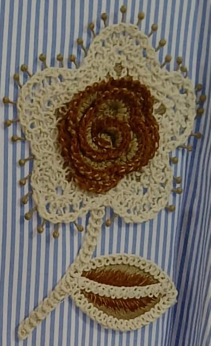 Zeta Otto Oversized Blouse - Blue Pin Stripe (One Size/Curvy - fits from Size 14 up to Size 18/20)