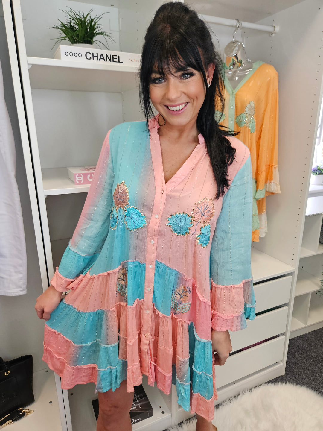 Sienna Boho Dress with Gold Metallic - (choose your Colour)