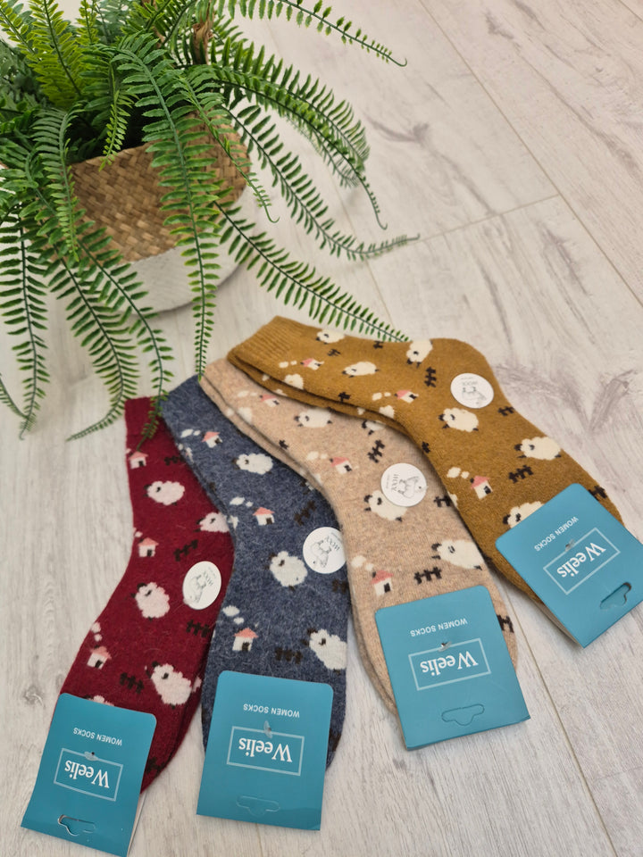 Cosy Soft Socks - Sheep (choose your Colour)